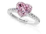 White gold Fancy Pink Heart Cut Solitaire Diamond Engagement Ring with Pavé Band and Six-Prong Setting_13