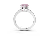 White gold Fancy Pink Heart Cut Solitaire Diamond Engagement Ring with Pavé Band and Six-Prong Setting_15