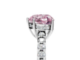 White gold Fancy Pink Heart Cut Solitaire Diamond Engagement Ring with Pavé Band and Six-Prong Setting_17