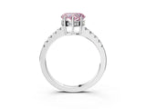 White gold Fancy Pink Heart Cut Solitaire Diamond Engagement Ring with Pavé Band and Six-Prong Setting_27