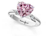 White gold Fancy Pink Heart Cut Solitaire Diamond Engagement Ring with Twisted Pave Band and Four-Prong Setting_20