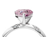 White gold Fancy Pink Heart Cut Solitaire Diamond Engagement Ring with Twisted Pave Band and Four-Prong Setting_23
