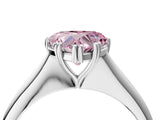 White gold Fancy Pink Heart Cut Solitaire Diamond Ring with Six-Prong Setting and Classic Band_16