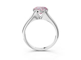 White gold Fancy Pink Heart Cut Solitaire Diamond Ring with Six-Prong Setting and Classic Band_303