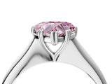 White gold Fancy Pink Heart Cut Solitaire Diamond Ring with Six-Prong Setting and Classic Band_304