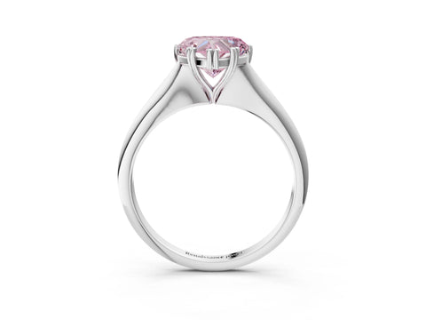 White gold Fancy Pink Heart Cut Solitaire Diamond Ring with Six-Prong Setting and Classic Band_3