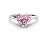 White gold Fancy Pink Heart Cut Solitaire Diamond Ring with Six-Prong Setting and Classic Band_69
