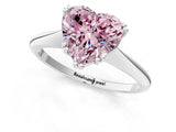 White gold Fancy Pink Heart Cut Solitaire Diamond Ring with Six-Prong Setting and Classic Band_70