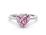 White gold Fancy Pink Heart  Cut Solitaire Engagement Ring with Four-Prong Setting and Classic Band_20
