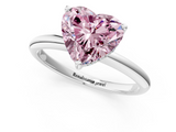 White gold Fancy Pink Heart  Cut Solitaire Engagement Ring with Four-Prong Setting and Classic Band_21