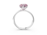 White gold Fancy Pink Heart  Cut Solitaire Engagement Ring with Four-Prong Setting and Classic Band_23