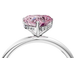 White gold Fancy Pink Heart  Cut Solitaire Engagement Ring with Four-Prong Setting and Classic Band_24