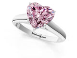 White gold Fancy Pink Heart Cut Solitaire Engagement Ring with Tapered Band and Four-Prong Setting_16