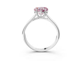 White gold Fancy Pink Heart Cut Solitaire Engagement Ring with Tapered Band and Four-Prong Setting_18
