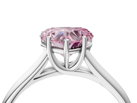 White gold Fancy Pink Heart Cut Solitaire Engagement Ring with Tapered Band and Four-Prong Setting_19