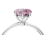 White gold Fancy Pink Heart  Cut Solitaire Engagement Ring with Thin Band and Four-Prong Setting_7