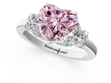 White gold Fancy Pink Heart  Cut Solitaire Floral Diamond Ring with Four-Prong Setting_61