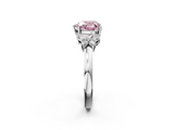 White gold Fancy Pink Heart  Cut Solitaire Floral Diamond Ring with Four-Prong Setting_62