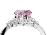 White gold Fancy Pink Heart  Cut Solitaire Floral Diamond Ring with Four-Prong Setting_63