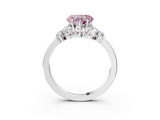 White gold Fancy Pink Heart  Cut Solitaire Floral Diamond Ring with Four-Prong Setting_73