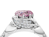 White gold Fancy Pink Heart Cut Solitaire Leaf-Inspired Engagement Ring with Prong Setting_26