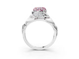 White gold Fancy Pink Heart Cut Solitaire Leaf-Inspired Engagement Ring with Prong Setting_27