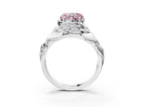 White gold Fancy Pink Heart Cut Solitaire Leaf-Inspired Engagement Ring with Prong Setting_37