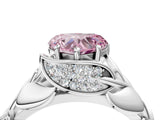 White gold Fancy Pink Heart Cut Solitaire Leaf-Inspired Engagement Ring with Prong Setting_38