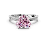 White gold Fancy Pink Heart Cut Solitaire Milgrain Engraved Band with Four-Prong Setting_12