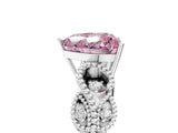 White gold Fancy Pink Heart Cut Solitaire Milgrain Leaf Band with Prong Setting_17