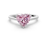 White gold Fancy Pink Heart  Cut Solitaire Ring with Cathedral Band and Four-Prong Setting_62