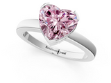 White gold Fancy Pink Heart  Cut Solitaire Ring with Four-Prong Setting and Classic Band_60