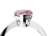 White gold Fancy Pink Heart  Cut Solitaire Ring with Four-Prong Setting and Classic Band_62