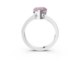 White gold Fancy Pink Heart  Cut Solitaire Ring with Four-Prong Setting and Classic Band_62