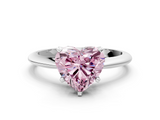White gold Fancy Pink Heart  Cut Solitaire Ring with Four-Prong Setting on a Classic Band_59