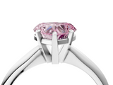 White gold Fancy Pink Heart  Cut Solitaire Ring with Four-Prong Setting on a Classic Band_63