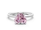 White gold Fancy Pink Heart  Cut Solitaire Ring with Thin Band and Four-Prong Setting_16