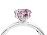 White gold Fancy Pink Heart  Cut Solitaire Ring with Thin Band and Four-Prong Setting_20