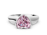 White gold Fancy Pink Heart Cut Solitaire Tension Set Diamond Ring with Split Shank Band_36