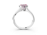 White gold Fancy Pink Heart Cut Solitaire Tension Set Diamond Ring with Split Shank Band_39