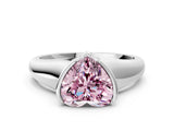 White gold Fancy Pink Heart Cut Solitaire Tension Set Diamond Ring with Split Shank Band_48
