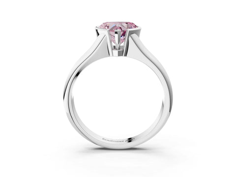 White gold Fancy Pink Heart Cut Solitaire Tension Set Diamond Ring with Split Shank Band_51