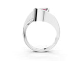 White gold Fancy Pink Heart Cut Solitaire Tension-Set Diamond Split Shank Ring_3