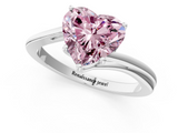 White gold Fancy Pink Heart  Cut Solitaire Twist Band Ring with Four-Prong Setting_38