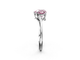 White gold Fancy Pink Heart  Cut Solitaire Twist Band Ring with Four-Prong Setting_39