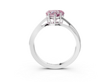 White gold Fancy Pink Heart  Cut Solitaire Twist Band Ring with Four-Prong Setting_40