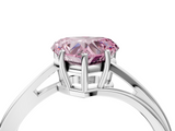 White gold Fancy Pink Heart  Cut Solitaire Twist Band Ring with Four-Prong Setting_41