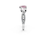 White gold Fancy Pink Heart Cut Solitaire Twist Pave Diamond Engagement Ring with Prong Setting_14