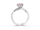 White gold Fancy Pink Heart Cut Solitaire Twist Pave Diamond Engagement Ring with Prong Setting_15
