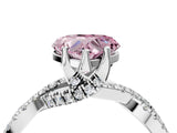 White gold Fancy Pink Heart Cut Solitaire Twist Pave Diamond Engagement Ring with Prong Setting_28